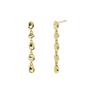 Modern s925 sterling silver asymmetrical gold tassel earrings with irregular metal plates
