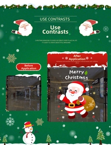 Detailed comparison of Santa Claus static window decals for festive glass door decoration