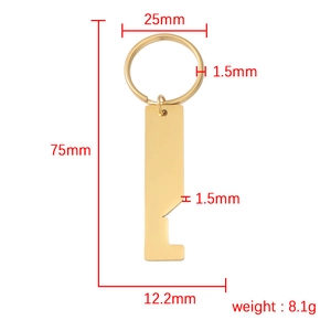 Customizable gold stainless steel house puzzle keychain set with detailed dimensions