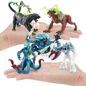 Mythical creature action figures including ice giant, blue crab, and panther static models