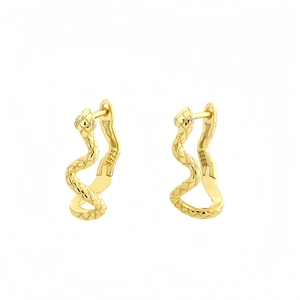 Snake Hoop Earrings 925 Sterling Silver With Rhinestone Animal Shape Niche Luxury Style Jewelry Women
