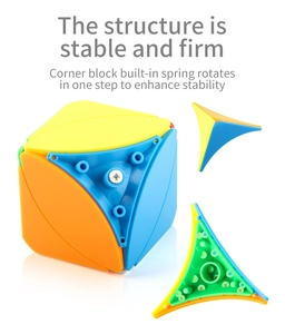 Detail view of the puzzle cube internal spring mechanism and durable screw structure