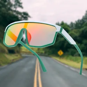 Oversized Sportzonnebril PC-Frame Uit Eén Stuk UV400-Bescherming Winddicht Voor Fietsen Wandelen Buiten Heren Dames