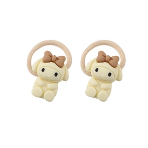 Cute brown bow My Melody cartoon hair ties for girls with elastic cream hair bands