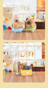 Detailed Capybara figurines depicting various office life scenes in micro desktop decor