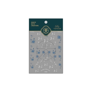 Pro TENSOR thin adhesive nail art stickers with blue and white floral patterns KX263