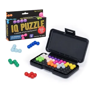 IQ Puzzle Smart Magic Beads 3D Pyramid Logic Game Plastic Educational Brain Teaser Training Toy Portable Case Kids Adults