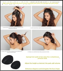 Hair styling tool set showing step-by-step tutorial for creating voluminous hairstyles