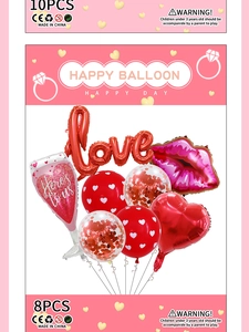 Rose gold diamond heart foil balloon set for wedding and romantic party decoration