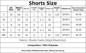 Tabella taglie dettagliata per pantaloncini sportivi elastici donna con misure vita e fianchi