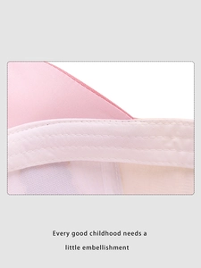 Close-up of pink baby baseball cap interior with detailed stitching and soft sweatband
