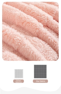 Macro detail of high-density pink coral fleece fabric showing premium plush texture