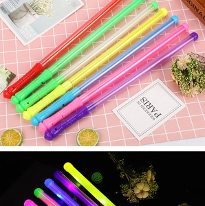 Colorful LED glow sticks shown in both daytime and illuminated night states