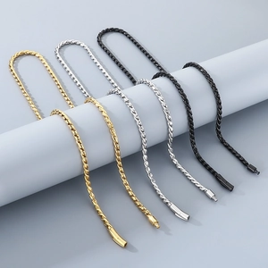 Classic Stainless Steel Snake Chain Necklace For Men Women Hard Round Plug Buckle Long Fashion Jewelry