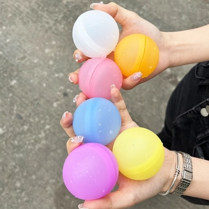 Set of 6 colorful quick-fill reusable silicone water balloons for beach and pool play