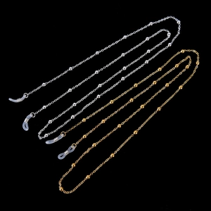 Chic gold and silver metal eyeglass chains with decorative beads and non-slip loops