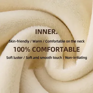 Winter thermal neck warmer featuring thick cream fleece lining and knitted insulation