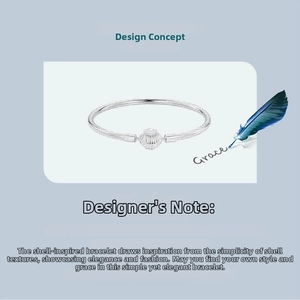 Detailed macro view of the silver seashell texture and minimalist s925 silver bracelet band