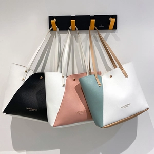 Borsa Tote In Pelle PU A Blocchi Di Colore Da Donna Grande Capacità Borsa A Spalla Chic Shopping Borsetta