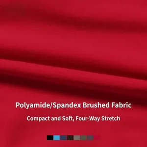 Tissu de gilet de yoga brossé rouge foncé avec stretch 4 directions et texture douce