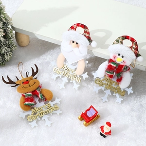 Christmas tree hanging ornaments set with Santa, Snowman, Reindeer and gold Merry Christmas sign