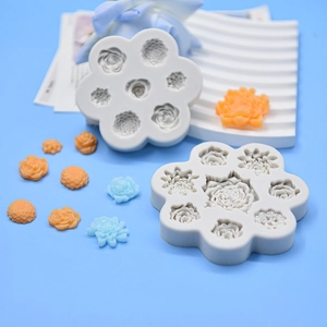 Silicone Flower Molds Rose Daisy Shape Multi Cavity Fondant Chocolate Soap Resin Clay DIY Baking Decorating Tools