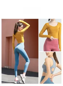 Detail of high waisted yoga leggings with functional side pockets and elastic fabric