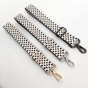 Thickened knitted crossbody strap set with adjustable gold silver and black metal buckles