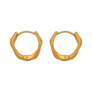 Boucles d'oreilles créoles torsadées géométriques en acier inoxydable plaqué or 18k