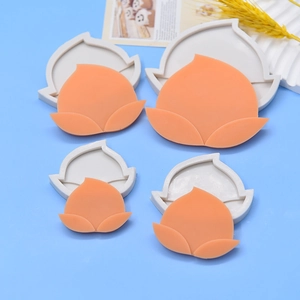 Peach Shape Silicone Mold With Leaf 3D Longevity Fruit Fondant Chocolate Cake Decorating DIY Soap Candle Making Tool