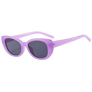 Lunettes de soleil œil de chat rétro avec monture violette et verres anti-UV