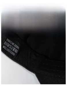 Close-up of 100% cotton washed baseball cap interior showing wide moisture-wicking sweatband