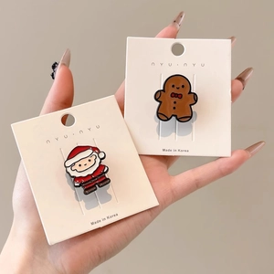 Ensemble de broches de Noël mignonnes en métal avec Père Noël et petit bonhomme de pain