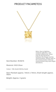 Macro detail of S925 sterling silver square pendant with irregular embossed texture