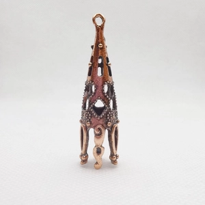 Antique bronze filigree flower bead cap for DIY jewelry making in a conical hollow design