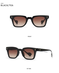 Detail of cat eye sunglasses with leopard-shaped temples and golden metallic accents