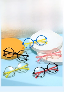 Multiple colorful round frames for kids, stylish lightweight vintage glasses display