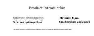 Detailed product specifications of foam Christmas balls showing material and size info