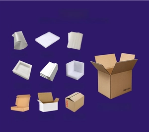 Secure packaging options for acrylic flag cases including foam and corrugated boxes.