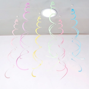 Colorful PVC spiral ceiling swirls for Christmas and festive party venue decorations