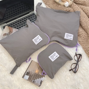 Three-piece grey and purple waterproof travel storage bags set for luggage organization