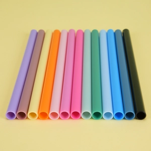 Eco-friendly Tritan reusable 1cm large hole straw for candy-colored water cups