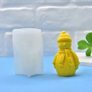 Molde de silicona para pastel de mousse muñeco nieve Navidad con textura de punto detalle