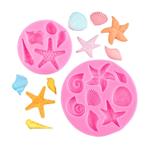 Silikonform-Set mit Meeresmotiven wie Seesternen und Muscheln für 3D Tortendekoration