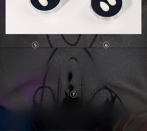 Macro detail of vampire fangs with portable storage case and usage instruction guide