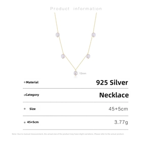 Specifiche dettagliate della collana in argento 925 con perle di conchiglia