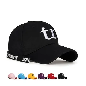Unisex Baseball Cap Embroidered Letter Polyester Cotton Sun Protection Outdoor Sports Adjustable Streetwear Casual Hat With Ribbon