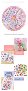 Detailed view of 3D colorful acrylic crystal stickers with heart and star shapes for DIY craft