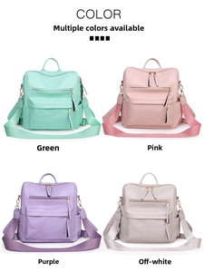 Vielzahl von Damen-Lederrucksäcken in den Farben Minze, Rosa, Lila und Beige-Tönen