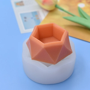 Hexagon geometric silicone mold for DIY succulent pots and concrete plaster crafts